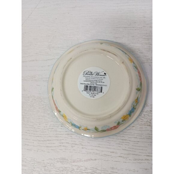 The Pioneer Woman Round Ceramic Bowl Mazie Floral Mini Pie Dish Red Rim 2"x6" - Picture 3 of 6